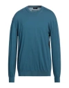 Zegna Man Sweater Azure Size 48 Cotton, Cashmere In Blue