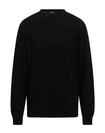 Zegna Man Sweater Black Size 46 Cashmere