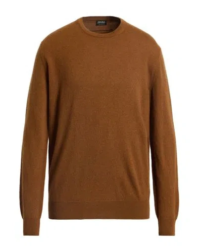 ZEGNA ZEGNA MAN SWEATER CAMEL SIZE 44 CASHMERE