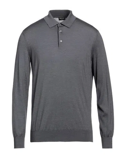 Zegna Man Sweater Lead Size 44 Cashmere, Silk In Grey