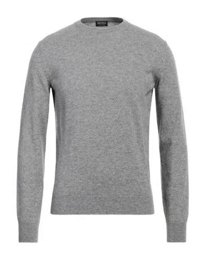 Zegna Man Sweater Light Grey Size 48 Cashmere In Gray