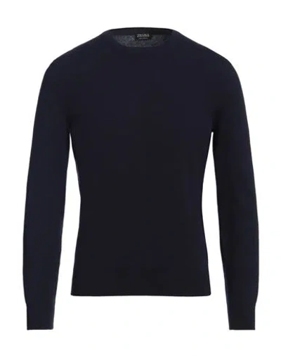 ZEGNA ZEGNA MAN SWEATER MIDNIGHT BLUE SIZE 42 CASHMERE