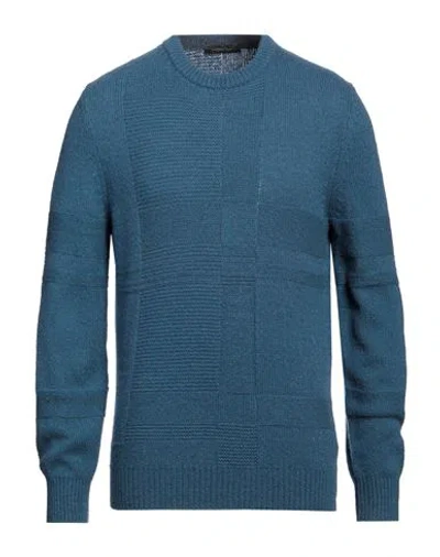 Zegna Man Sweater Slate Blue Size 40 Cashmere, Silk