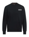 Zegna Man Sweatshirt Black Size 42 Cotton