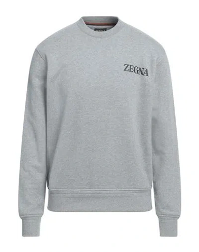 ZEGNA ZEGNA MAN SWEATSHIRT GREY SIZE 38 COTTON