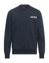Zegna Man Sweatshirt Midnight Blue Size 38 Cotton
