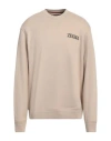 Zegna Man Sweatshirt Sand Size 42 Cotton In Beige