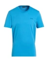 Zegna Man T-shirt Azure Size 40 Cotton In Black