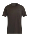 Zegna Man T-shirt Dark Brown Size 38 Cotton