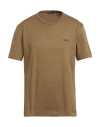 Zegna Man T-shirt Khaki Size 42 Cotton In Brown