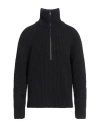 Zegna Half-zip Mock Neck Knit Sweater Black In Black