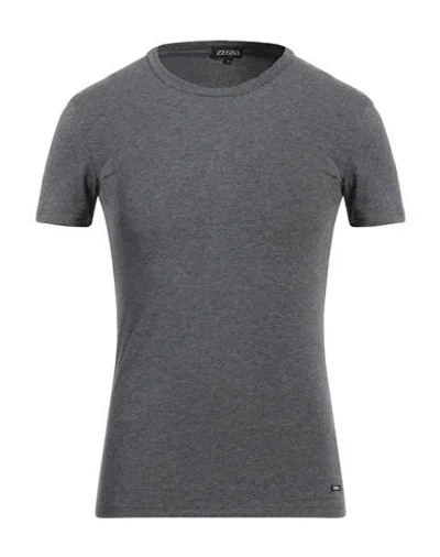 Zegna Man Undershirt Lead Size Xxl Cotton, Elastane In Grey
