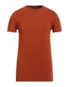 Zegna Man Undershirt Rust Size M Cotton, Elastane In Red
