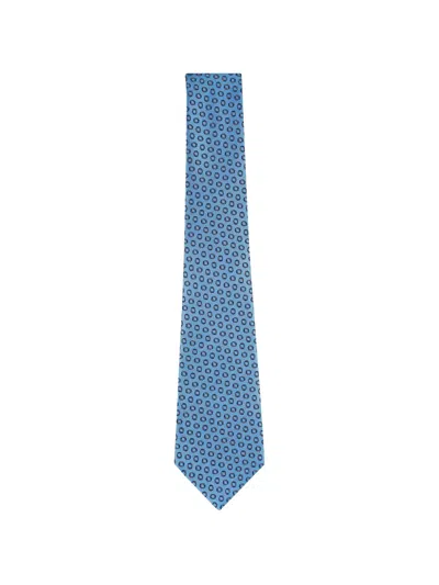 Zegna Medallion-pattern Tie In Green