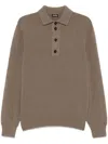 Zegna Mélange-effect Polo Shirt In Brown