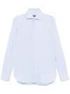 Zegna Spread-collar Long-sleeve Shirt In Blue