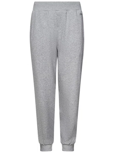 Zegna Melange Grey Cotton Fleece Joggers In Gray