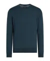Zegna Cashmere Silk Blend Sweater In Blue