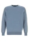 Zegna Cashmere Crew Neck Long Sleeve Sweater In Blue