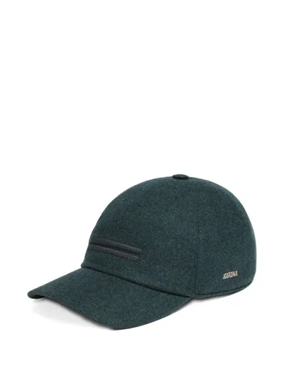 Zegna Dark Green Mélange Oasi Cashmere Baseball Cap