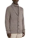 Zegna Shawl-lapels Cardigan In Dark Foliage Mélange