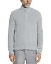 Zegna Men's Melange Oasi Cashmere Full-zip Sweater In Light Grey/grey Mélange