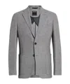 Zegna Single-breasted Wool-blend Blazer In Gray