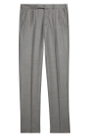 Zegna Mélange Wool Pants In Md Gry Sld