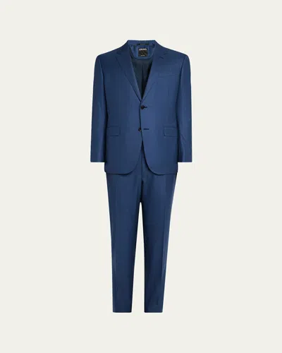 Zegna Men's 15milmil15 Plaid Suit In Md Blu Ck