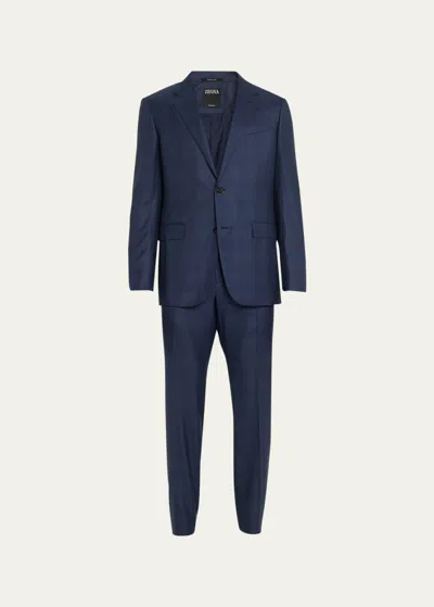 ZEGNA MEN'S 15MILMIL15 WOOL GLEN PLAID SUIT