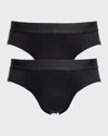 Zegna Men's 2-pack Cotton Midi Briefs In Black