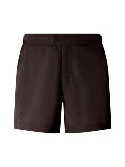 Zegna Road Brand Mark Swim Trunks In Brown