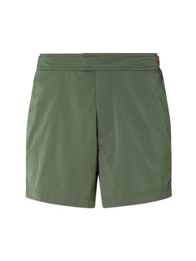 Zegna Men's 232 Road Brand Mark Rio Swim Trunks In Green