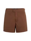 Zegna Men's 232 Road Brand Mark Swim Boxers In Brown