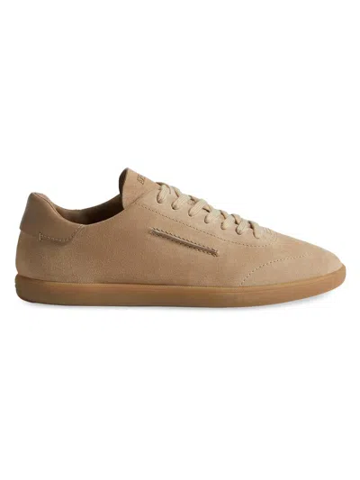 Zegna 232 Leather-trimmed Suede Sneakers In Brown