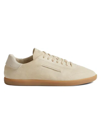 Zegna 232 Low Top Suede Sneakers Rubber Sole In Neutral