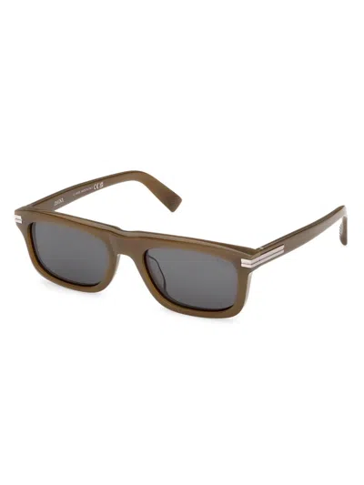 ZEGNA MEN'S 55MM RECTANGULAR SUNGLASSES