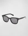 Zegna 50mm Rounfd Sunglasses In Black