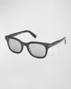Zegna 50mm Rounfd Sunglasses In Grey