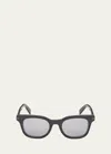 Zegna 50mm Rounfd Sunglasses In Grey