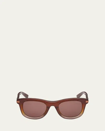 Zegna Men's Acetate Square Sunglasses