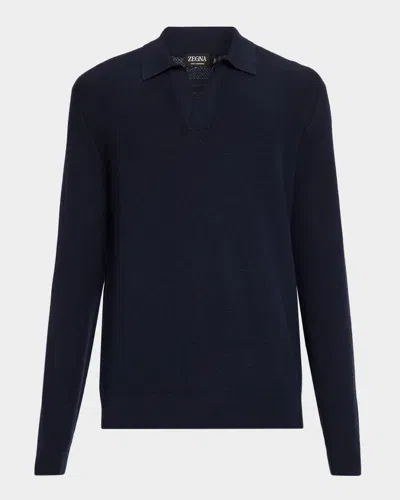 Zegna Men & Apos;s Cashco Button-down Shirt In Blue