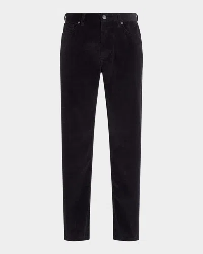 Zegna Men & Apos;s Dark Gray Corduroy Straight-leg Jeans In Nvy Sld