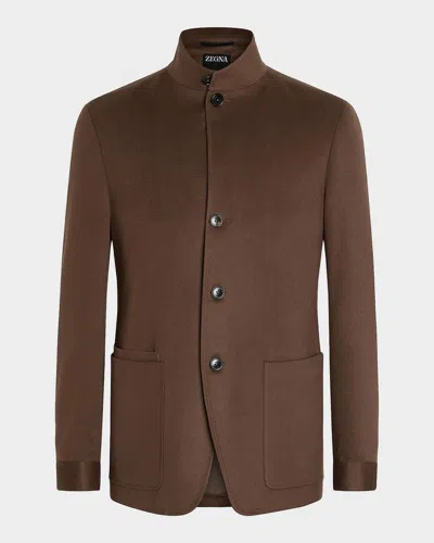 Zegna Men & Apos;s Oasi Cashmere Overshirt In Md Brw Sld
