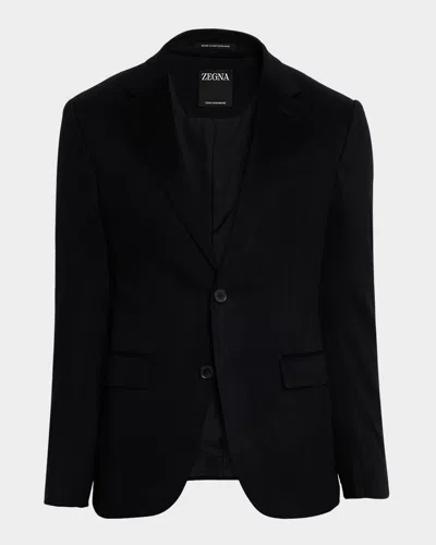 Zegna Men & Apos;s Oasi Cashmere Single-breasted Blazer In Black
