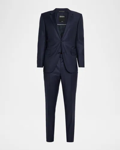 Zegna Men & Apos;s Trofeo Wool Tonal Stripe Two-piece Suit In Blue