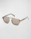 Zegna 51mm Round Sunglasses In Grey Roviex Mirror