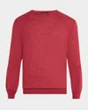 Zegna Men's Azeala Cashmere, Silk And Linen Crewneck Sweater In Br Pnk Sld
