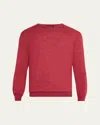 Zegna Men's Azeala Cashmere, Silk And Linen Crewneck Sweater In Br Pnk Sld