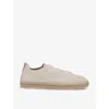 ZEGNA ZEGNA MEN'S BEIGE TRIPLE STITCH SUEDE ESPADRILLES